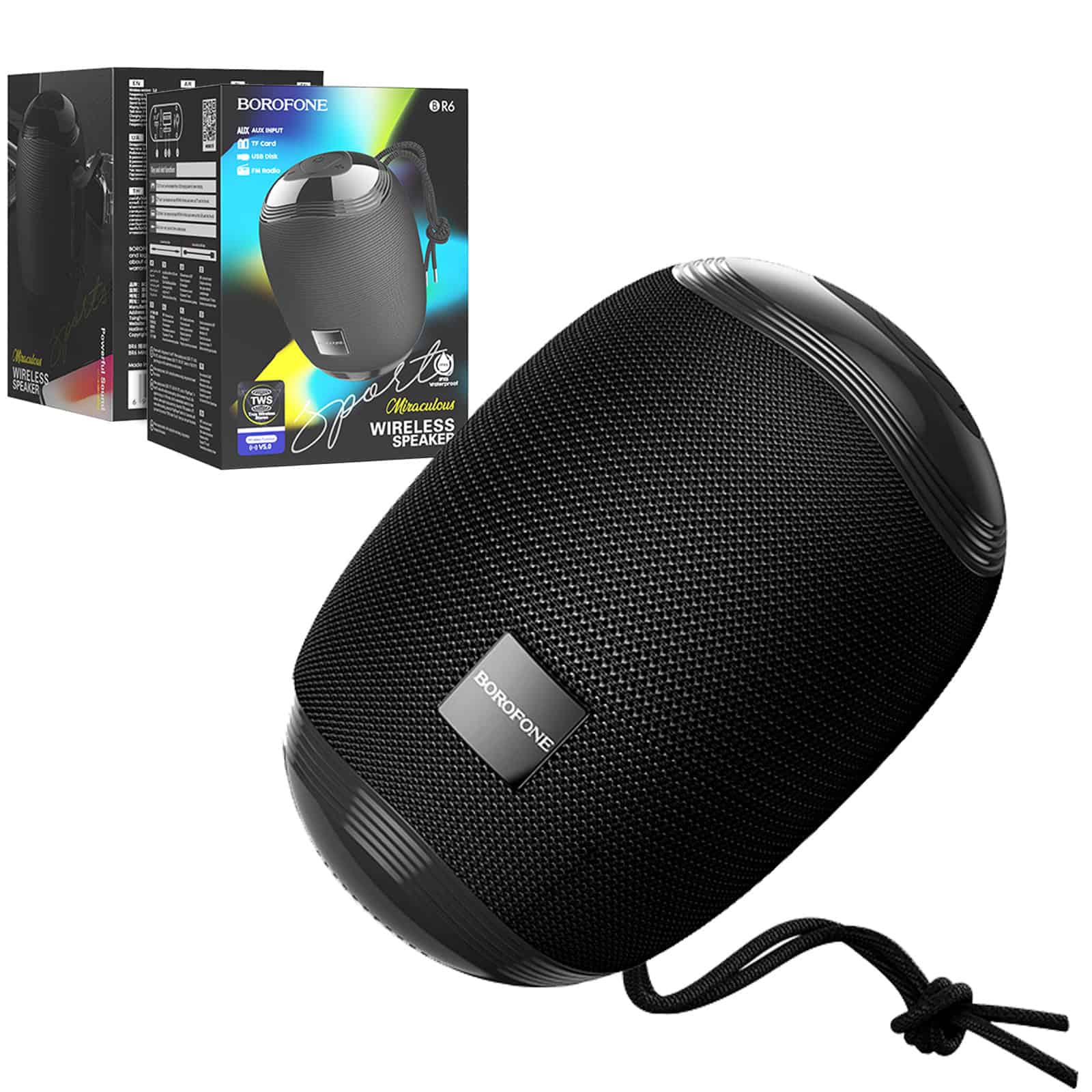 Borofone BR6 Miraculous Sports Portable Wireless Bluetooth Speaker (Black) Borofone BR6 Miraculous Sports Portable Wireless Bluetooth Speaker (Black)